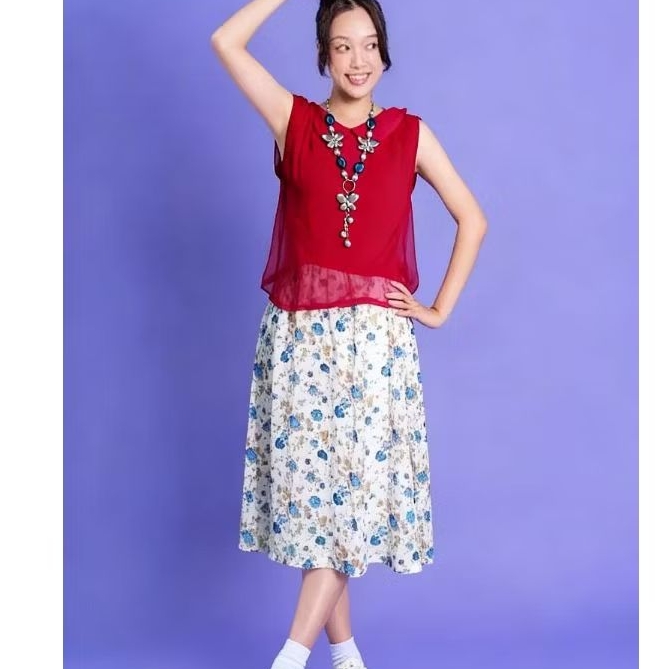 MINI DRESS SIFON CHIFFON MOTIF BUNGA/DRESS MOTIF BUNGA