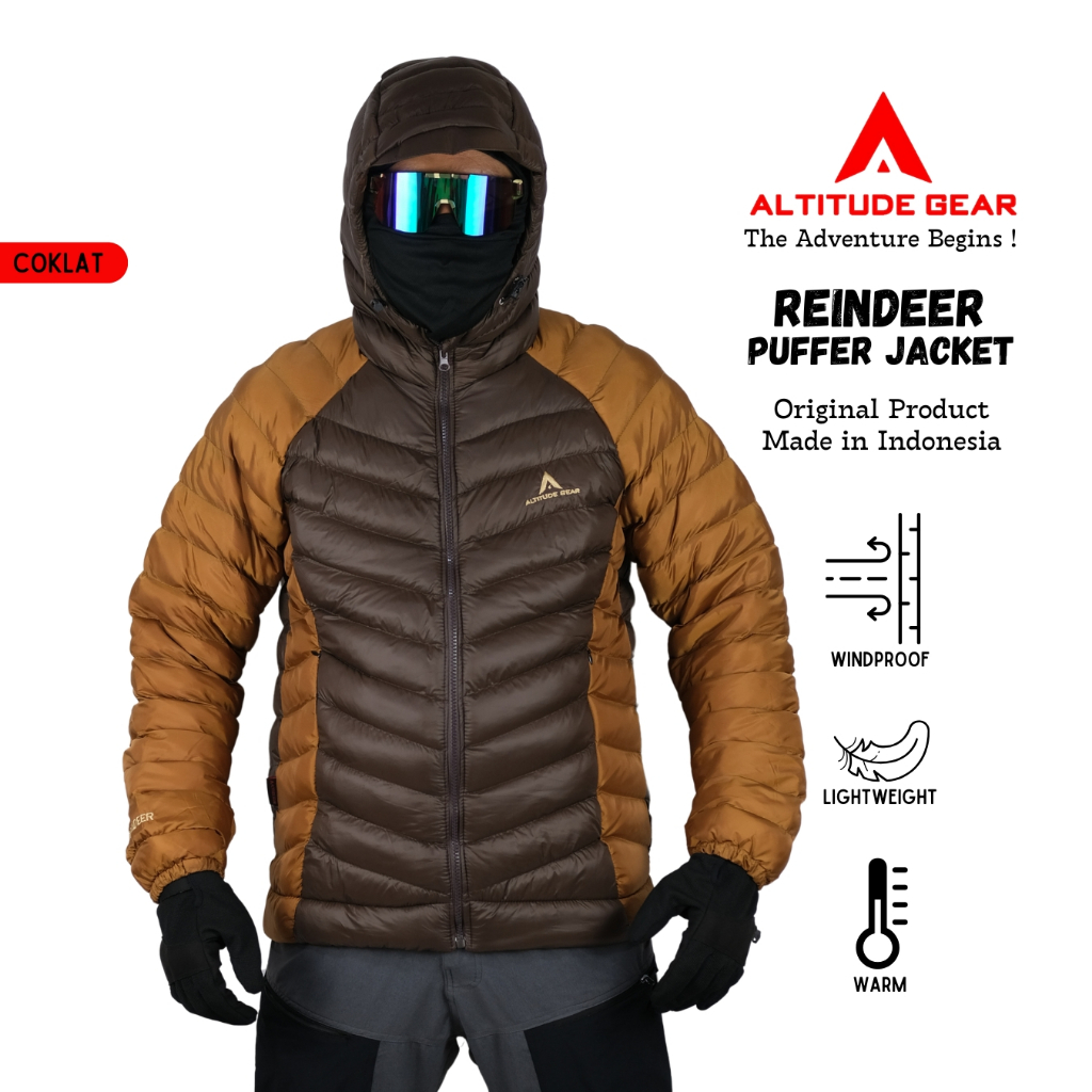 Jaket Gunung Dacron Puffer Gelembung Outdoor Pria Wanita Altitude gear Reindeer