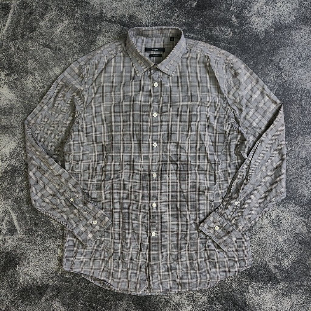 (LL-XL) Zegna Drop 8 Fit Camicia Shirt