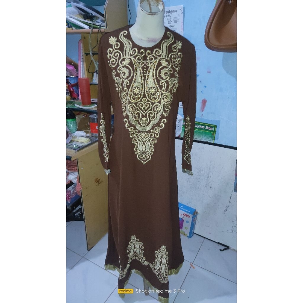 Gamis Abaya coklat arabian