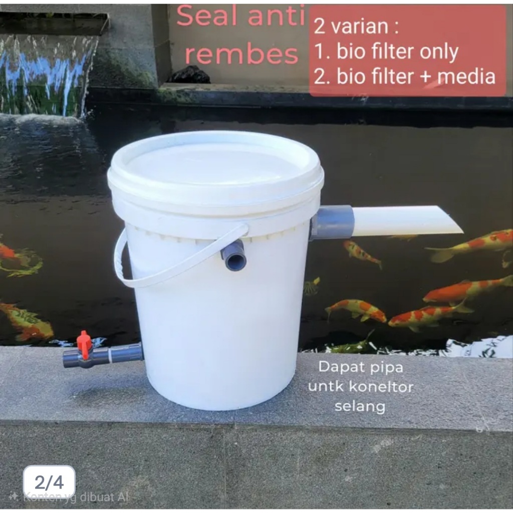 Filter ember tong filter kolam ikan hias - Ember + Media