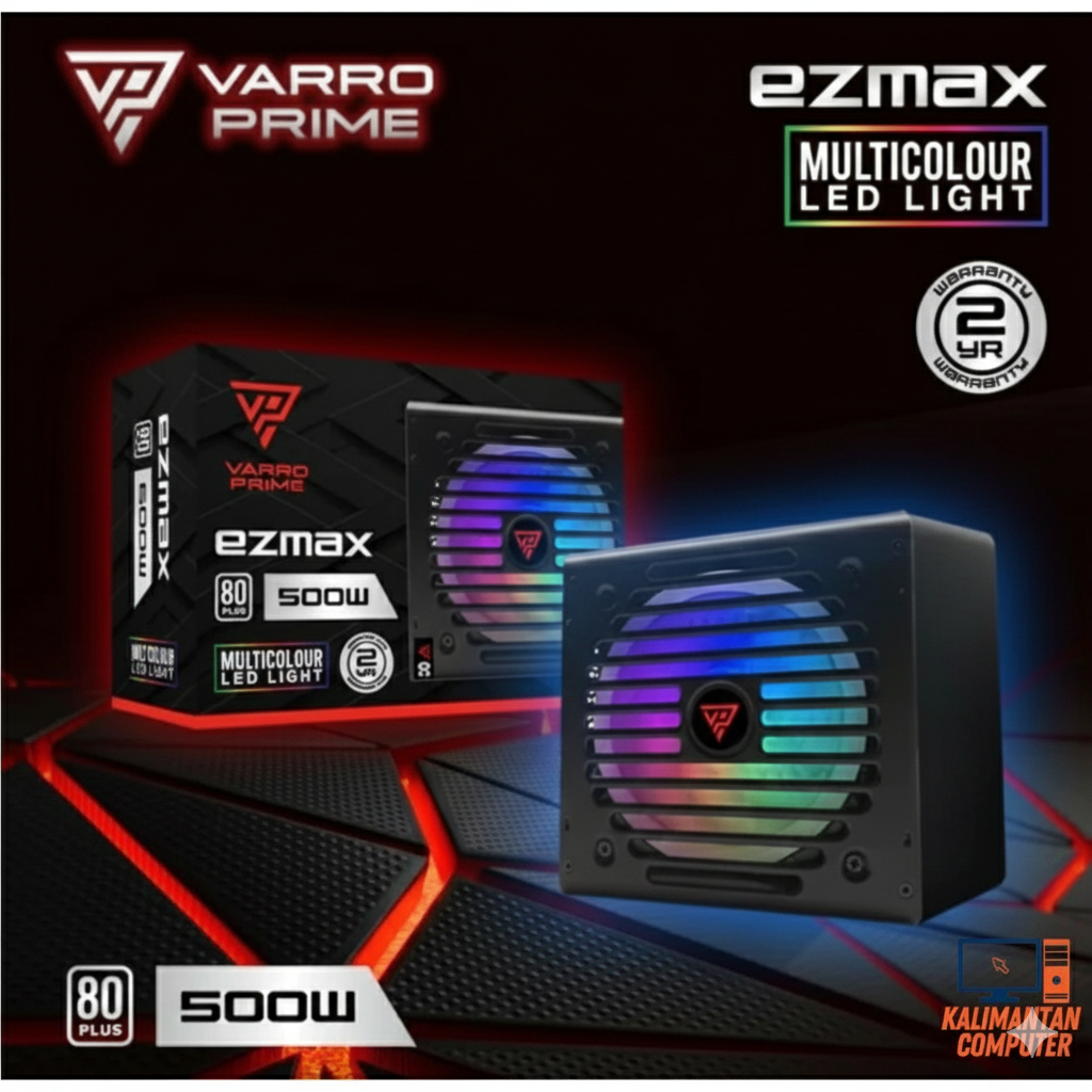POWER SUPPLY PSU VARRO EZMAX 500WATT 80 PLUS GAMING PSU