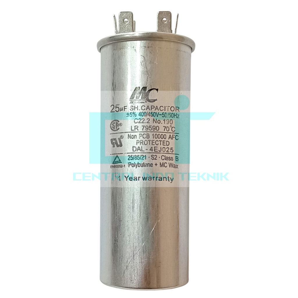 KAPASITOR OUTDOOR AC CAPACITOR AC MERK MC 2 KAKI UKURAN 8UF 9UF 10UF 15UF 20UF 25UF 30UF 35UF 40UF 5