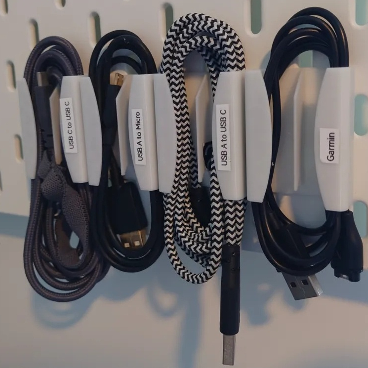 Holder Kabel Pegboard IKEA Skadis Gantungan Organizer Kabel Minimalis