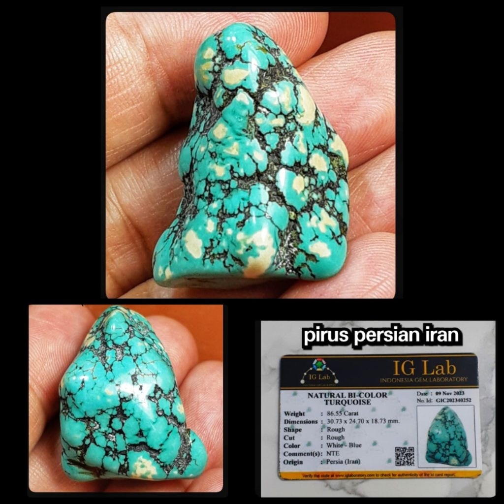 bongkahan batu pirus ijo daun persian iran ngerikilan ya