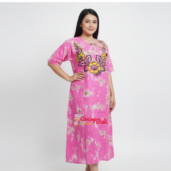 DASTER BALI JUMBO LENGAN PANJANG GABLES MOTIF BUNGA RAYON PREMIUM/LONGDRESS BALI JUMBO LENGAN PANJAN