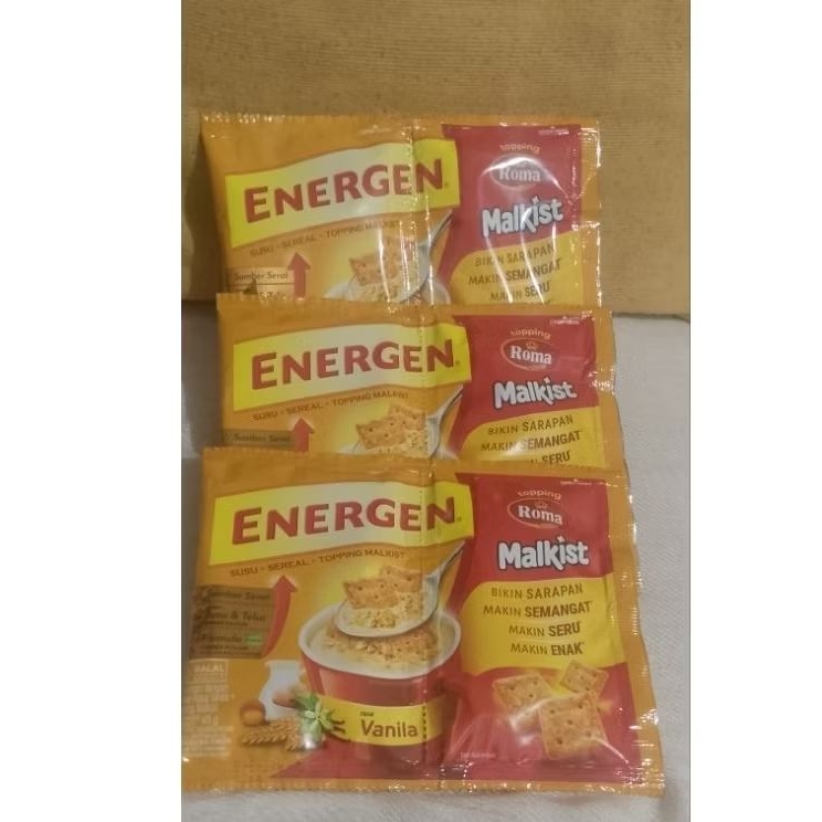 Energen Vanilla Topping Malkist Roma isi 3 sachet