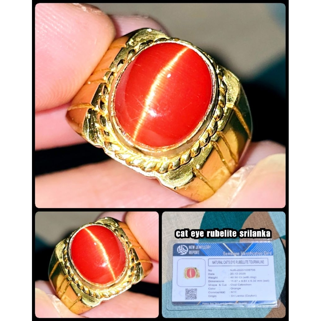 permata cat eye rubelite tourmaline ceylon