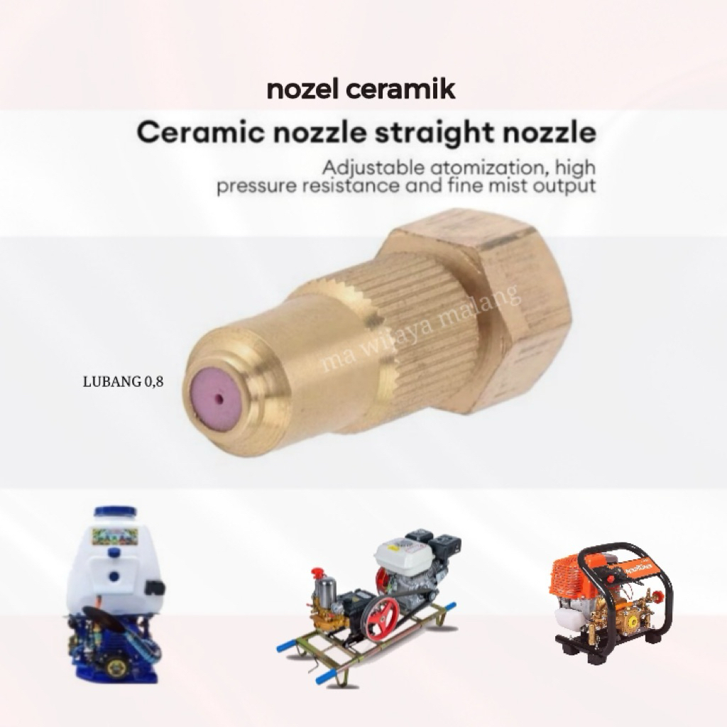 nozel keramik lubang 0,8mm / nozel thailand hemat air / nozel ceramik tu26 / nozel sprayer mesin 2ta