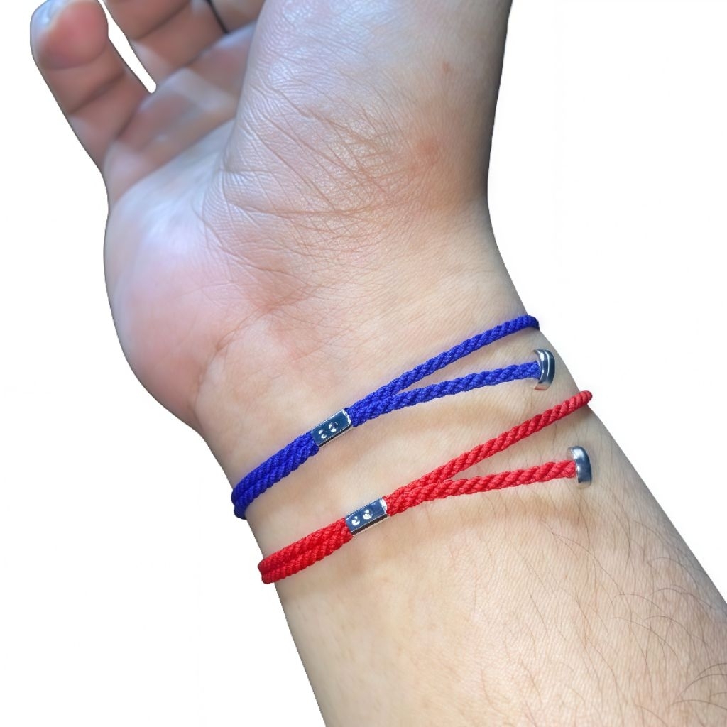 Gelang tali polos titanium, gelang tali polos ring silver, gelang tali bracrelet premium tahan air