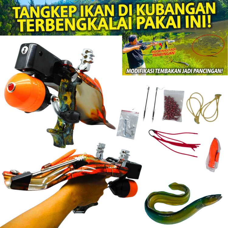 MEGA Ketapel Berburu Mancing pancing ikan sidat burung kekeran laser senter Tactical Multi-shot
