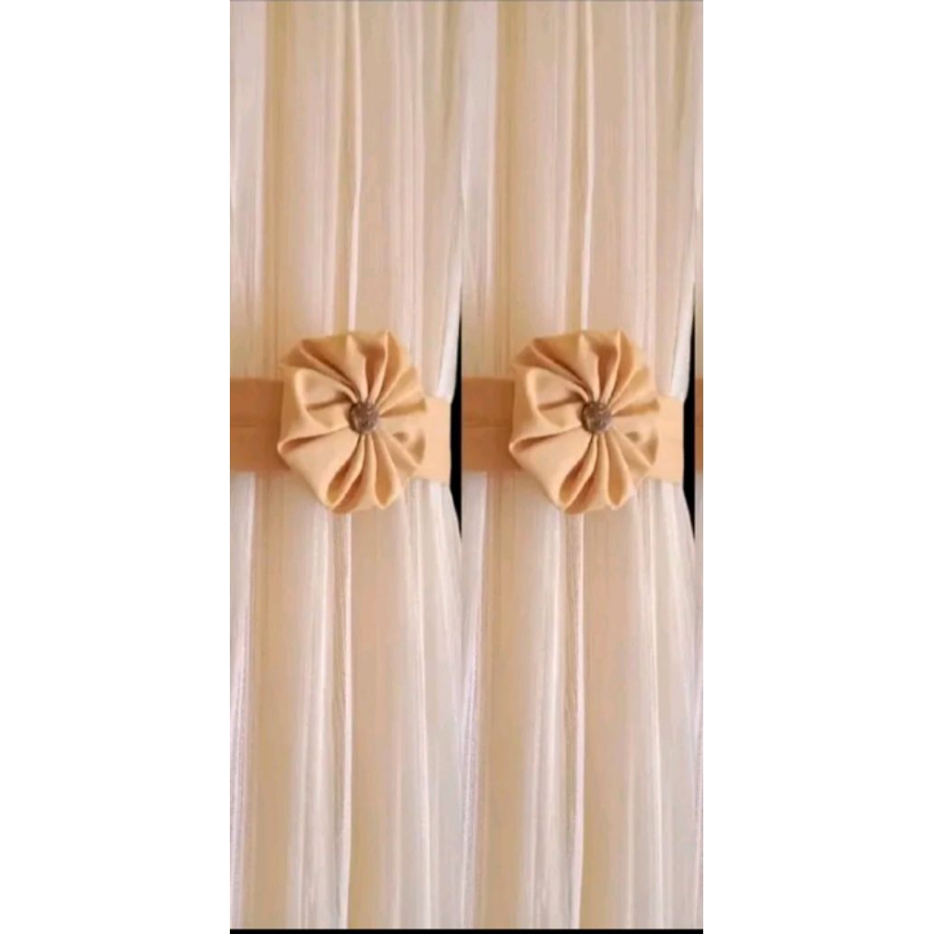 Gorden Jendela Minimalis - Fitrase Tille Selambu, Polos, Model Pita Kupu-Kupu