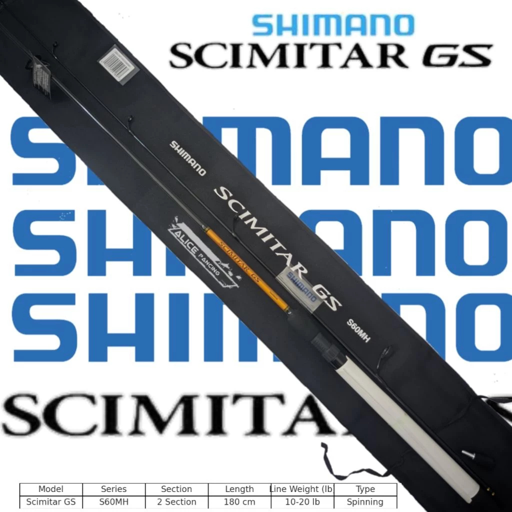 JORAN SHIMANO SCIMITAR | S60MH GS | 180 | SPINNING | CARBON SOLID | PANCING KOLAM | 10-20 lbs