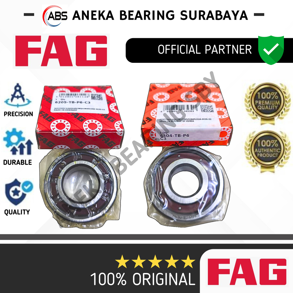 BEARING SET 6304 + 6205 Tbp63 Tb P63 Bearing High Speed Racing Motor Balap Fag Germany