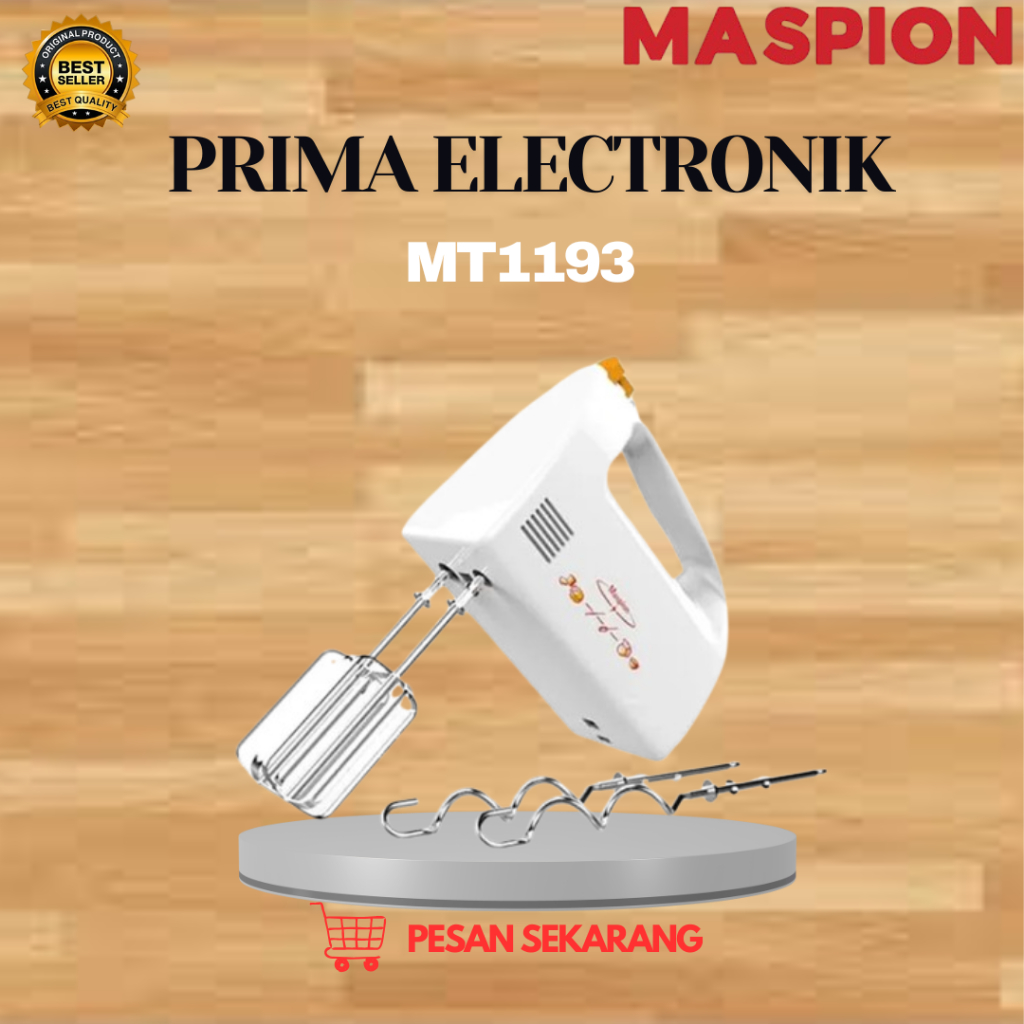MASPION HAND MIXER MT 1193/MT1193/MT-1193/ MIXER TANGAN/MIXER ORIGINAL MASPION/GARANSI RESMI