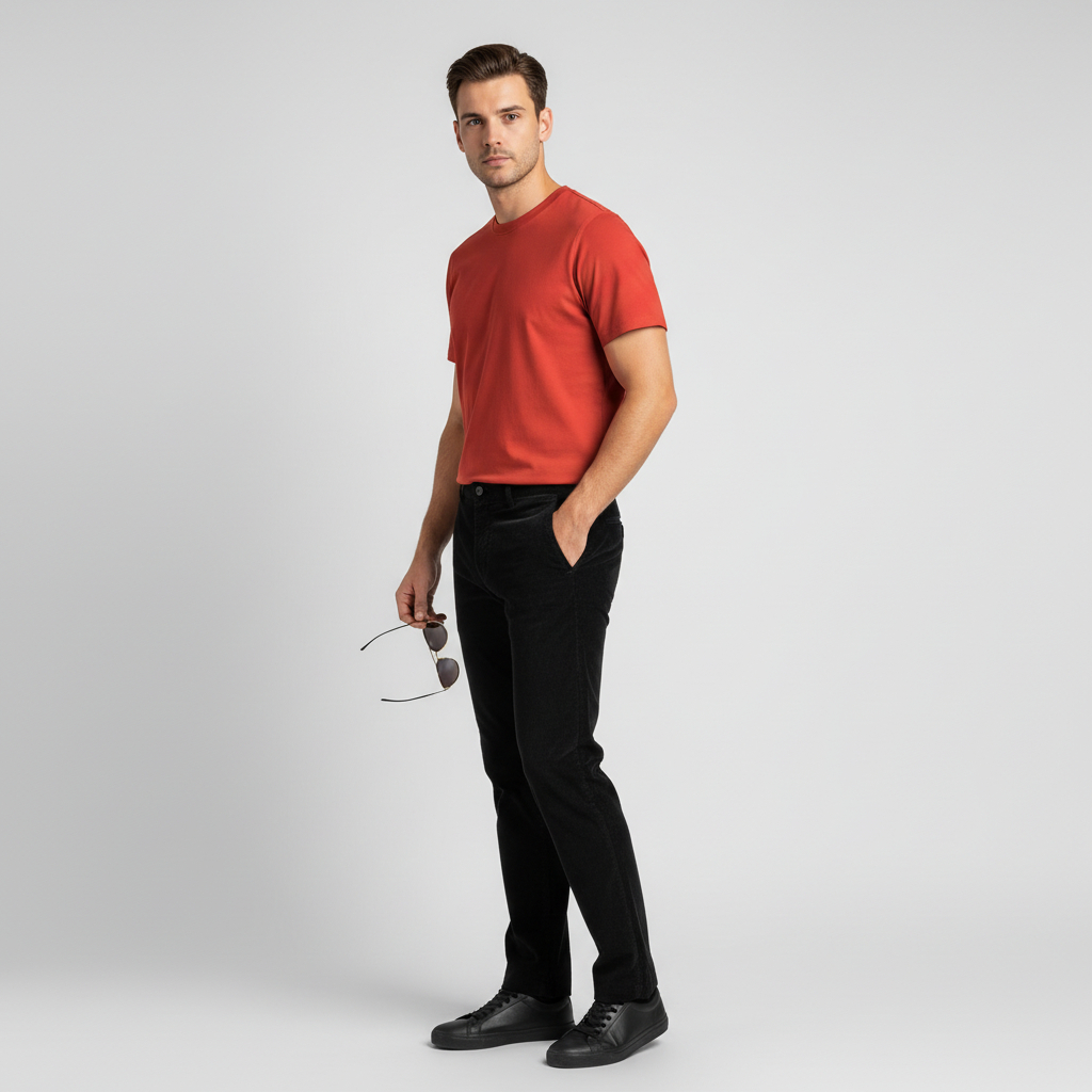 Kaos Polos Premium Warna Merah Bata Lengan Pendek Pria / Wanita - Bahan Combed 24s