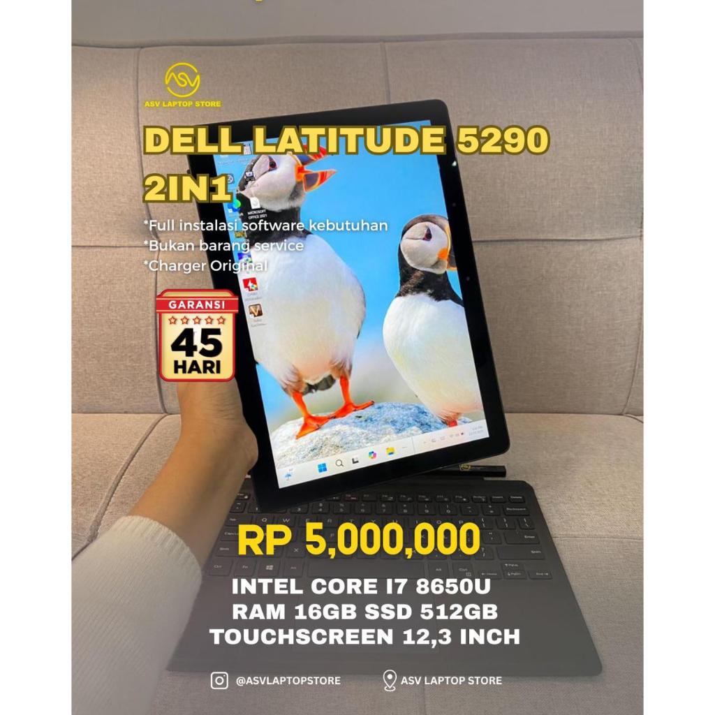 DELL LATITUDE 5285 5290 CORE  I5 8250U I5 7300U RAM 8GB 16GB SSD 256GB 512GB LAPTOP TABLET 2 IN 1 SE