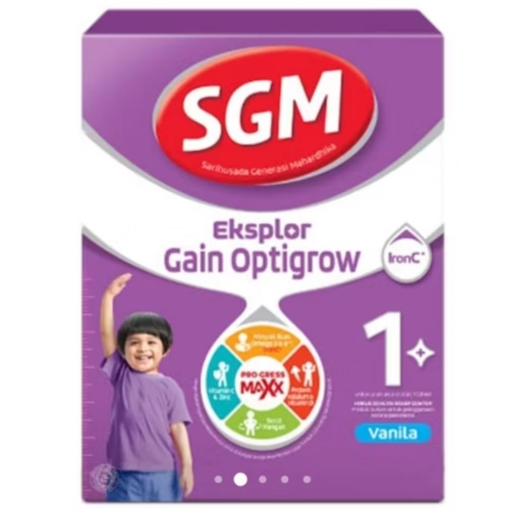 SGM Eksplor Gain Optigrow 1-5 Tahun Vanilla Susu Bubuk 400 g