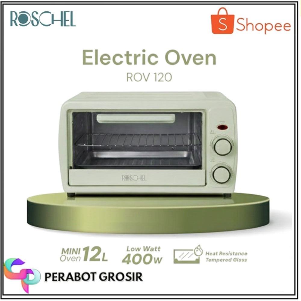 Roschel Electric Oven Low Watt 400W Kapasitas 12L - Oven Listrik Mini Hemat Energi