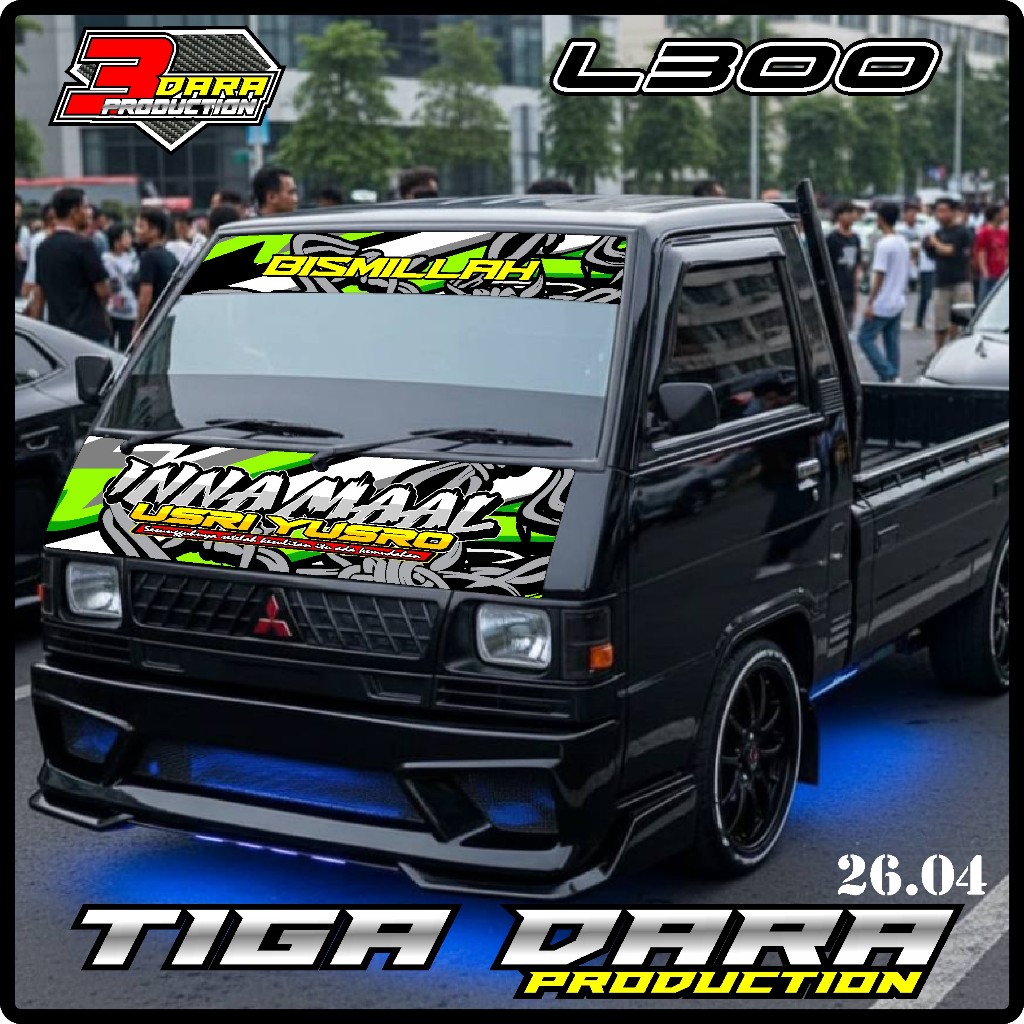 SATU SET STIKER KABIN DEPAN L300 + STIKER KACA DEPAN BEBAS CUSTOM TD.04