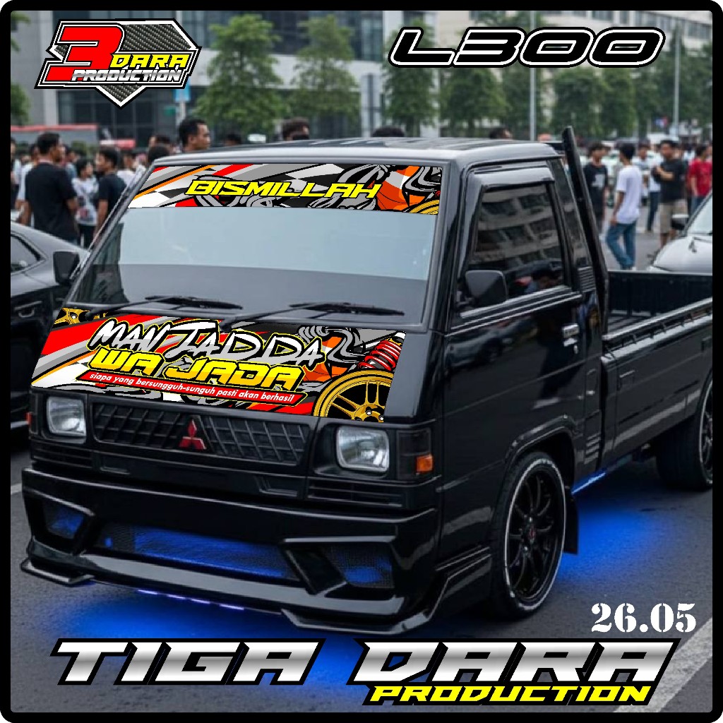 SATU SET STIKER KABIN DEPAN L300 + STIKER KACA DEPAN BEBAS CUSTOM TD.05