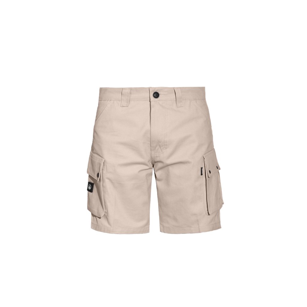 Prung Fronzeck Celana Cargo Pendek Warna Cream
