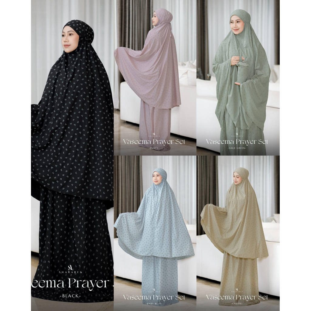 Vaseema Prayer Set ( Mukena, Pouch, Sajadah mini) by shararea