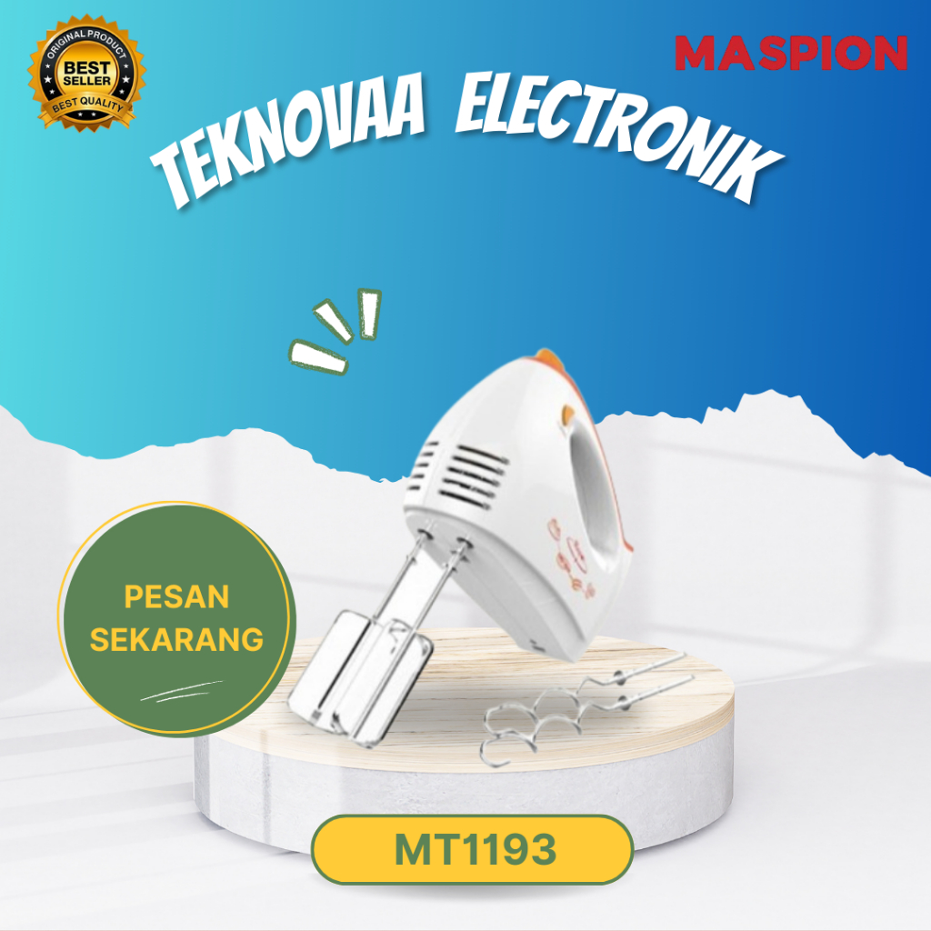 MASPION HAND MIXER MT 1193/MT1193/MT-1193/ MIXER TANGAN/MIXER ORIGINAL MASPION/GARANSI RESMI