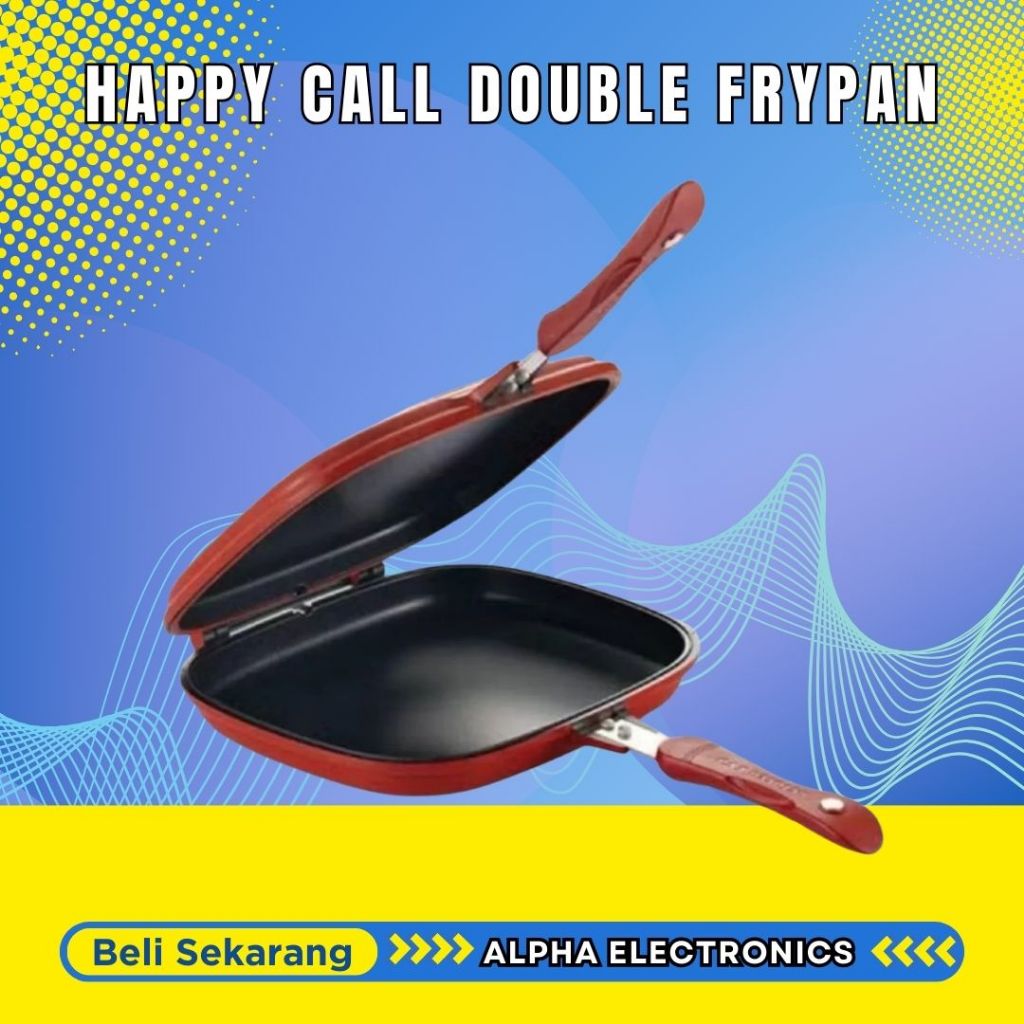HAPPY CALL DOUBLE FRYPAN/Wajan HappyCall Happy Call Double Pan Grill Jumbo Emboss 32 cm Original