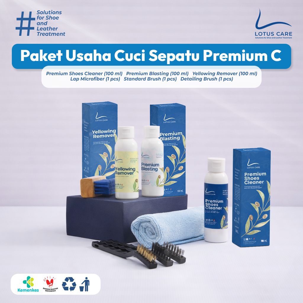 Lotus Care - Paket Cuci Sepatu Minipack ,Paket Usaha Laundry Sepatu Rumahan, Unyellowing, Shoes Clea