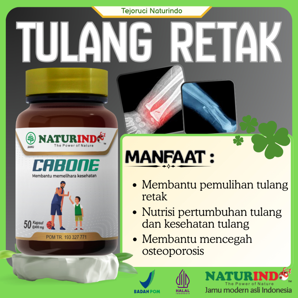 TULANG RETAK – CABONE Naturindo | Herbal Mengobati Tulang Retak & Memberi Nutrisi Tulang | BPOM