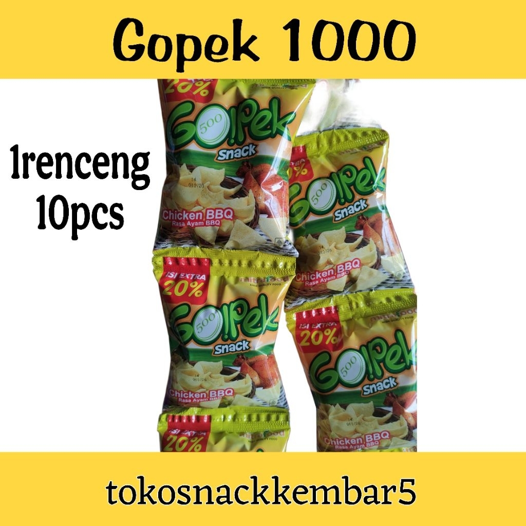 GOPEK 1000 GOPEK 2000 Chiki gopek kentang 1pak isi 10
