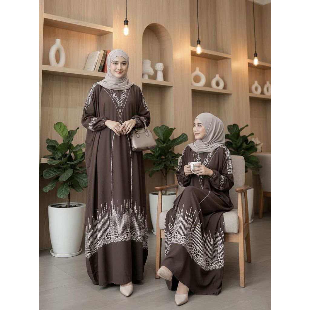 Kaftan Motif Jeddah Gamis Abaya Dress Midi Daster Kaftan Wanita Kaftan Premium Kaftan Remaja Dewasa 