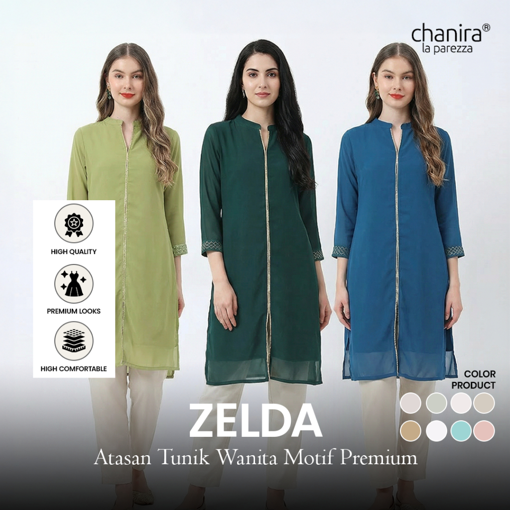 CHANIRA - Zelda / Atasan Tunik Wanita Motif Premium