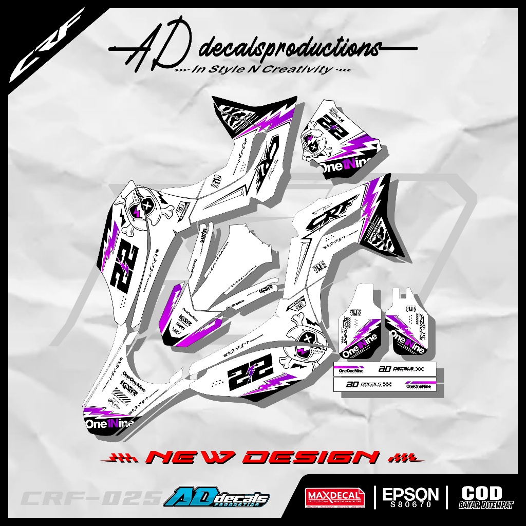 Decal CRF 150L Fullbody Stiker Motor Bahan  Maxdecal Banyak Warna ad decals-025