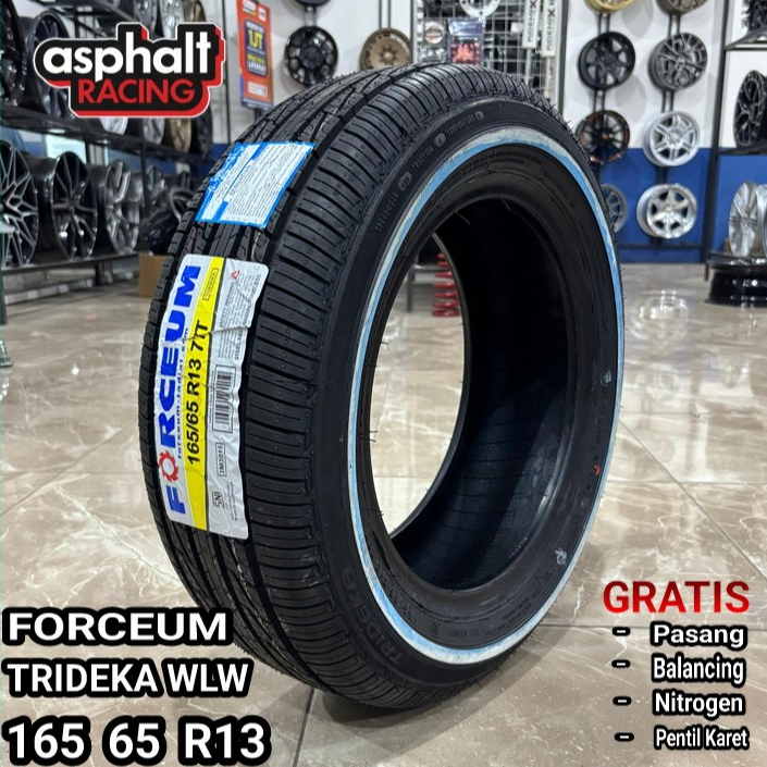 Ban Mobil List Putih Ukuran 165/65 R13 Merek Forceum Trideka WLW Murah Dan Awet
