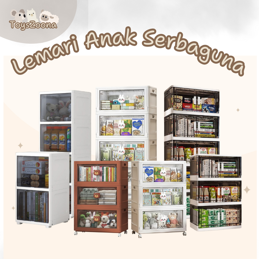ToysZoona Lemari Plastik Pakaian Laci Susun Storage Cabinet Plastik Rak Susun Penyimpanan Lemari Pak