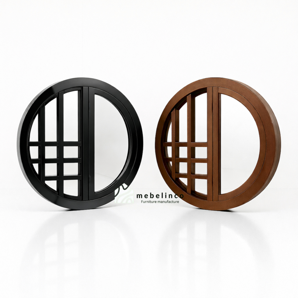 Kusen Jendela Kayu Minimalis - Kusen Jendela Bulat Putar Kayu Jati  - Jendela Rumah - JB3