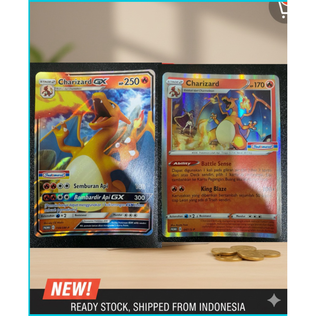 kartu pokemon ori charizard promo indomaret