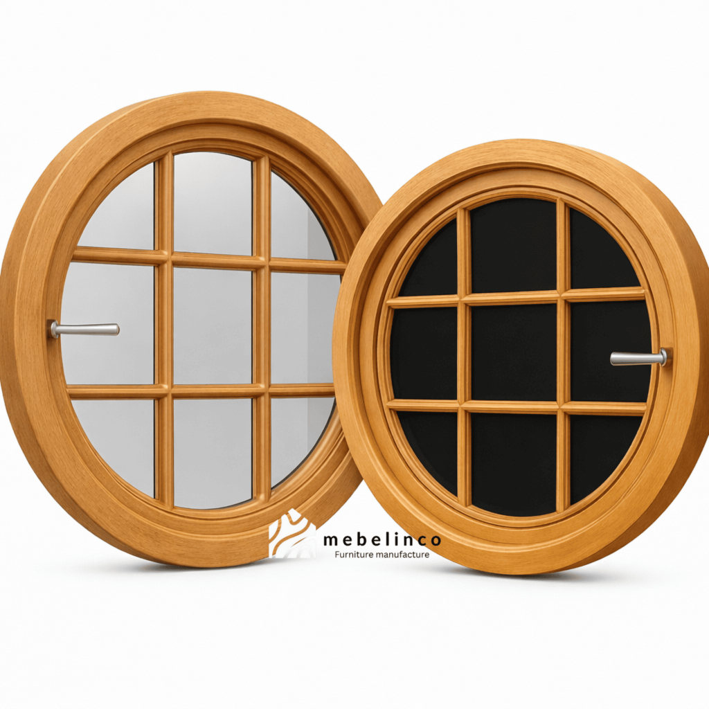 Jendela Kusen Bulat Putar Kayu - Jendela Kayu Minimalis - Kusen Jendela Kayu Jati - Jendela Rumah JB