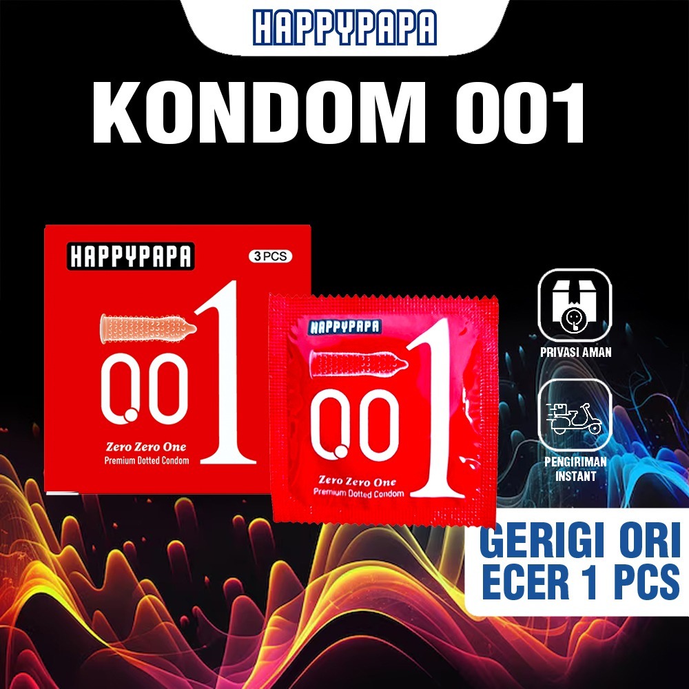 Happypapa Merah Kondom 001 Tipis Bergerigi Varian Terlengkap Dotted Original Bisa