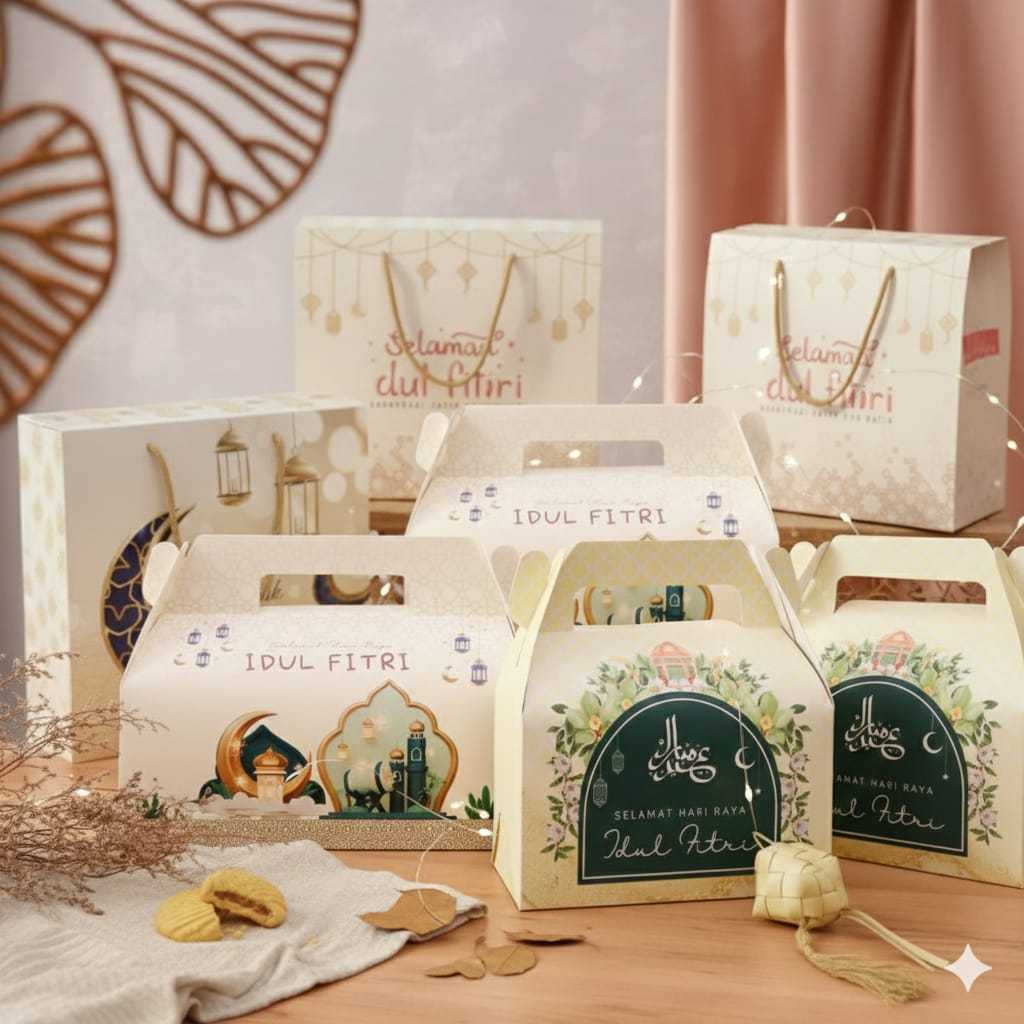 Box Hampers Lebaran / Paperbag Lebaran / Gable Box Lebaran / Tas Kado Lebaran Harga Murah