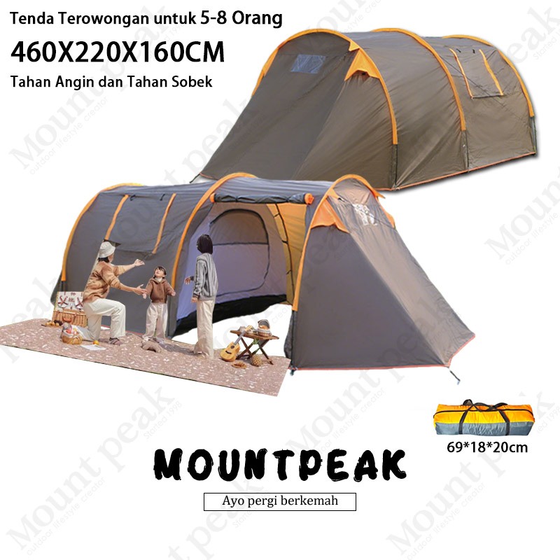 Tenda Camping Tunnel 5 - 8 Orang | Tenda Camping Keluarga | Tenda 8 Orang | Tenda Camping Outdoor  |