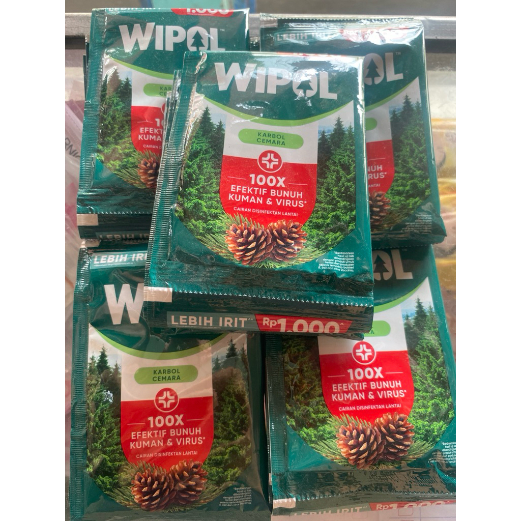 WIPOL KARBOL CEMARA 1 RENCENG ISI 6 SACHET