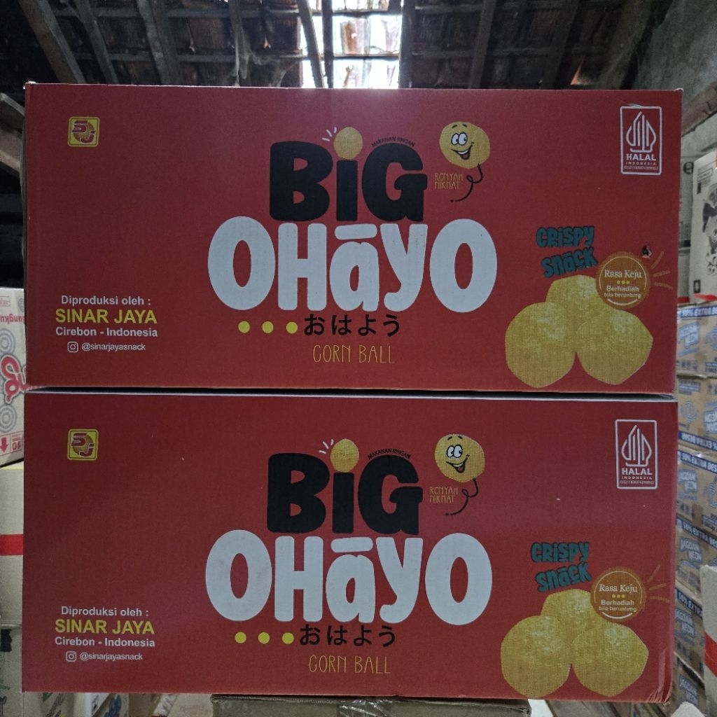 Ciki Berhadiah Big Ohayo Corn Ball 1 Dus / Cemilan Berhadiah Uang