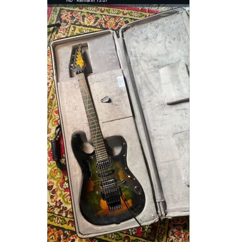 Gitar elektric Custom model Ibanez Jem free packing kayu