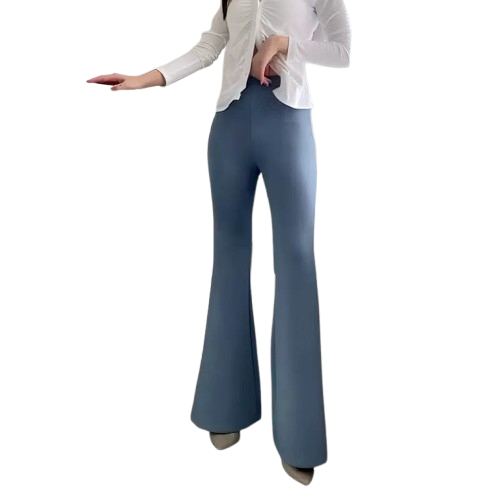 F&H Celana Flare Pants Cutbray Wanita Scuba Premium (Soft Blue)