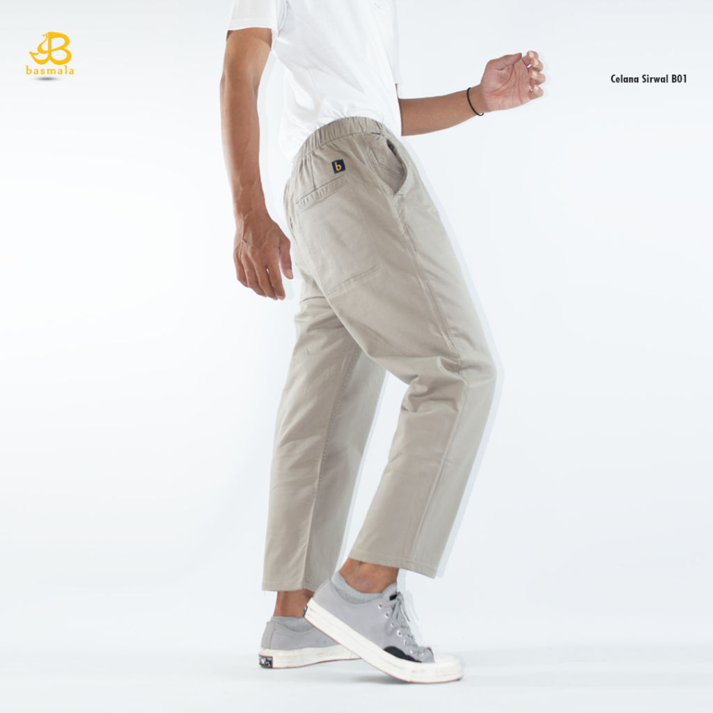 BASMALA - Celana Panjang Pria Polos Celana Sirwal Pria Premium Celana Cingkrang Dewasa Celana Chinos