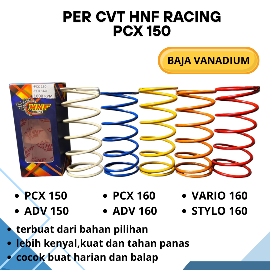 Per CVT HNF Racing PCX 150 160 Adv 150 160 Vario 160 Stylo 160 1000rpm 1250rpm 1500rpm 1750rpm 2000r