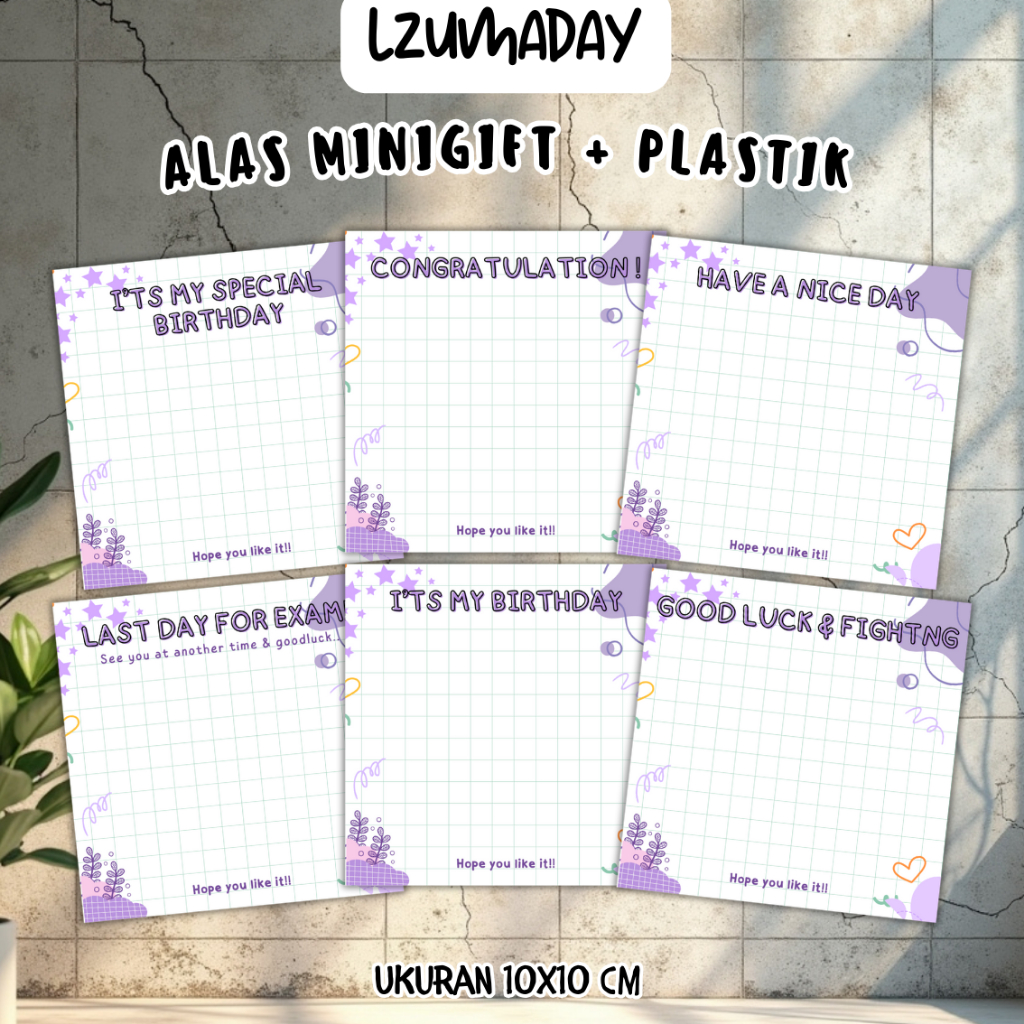 LZ069 - Kertas Mini Gift + Plastik / Mini Gift Custome / Alas Packaging /snack mini gift - PART 1